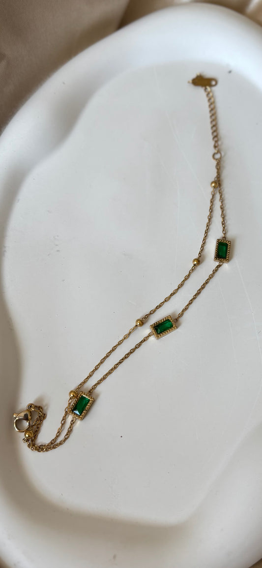 Ailaura Emerald Link Bracelet