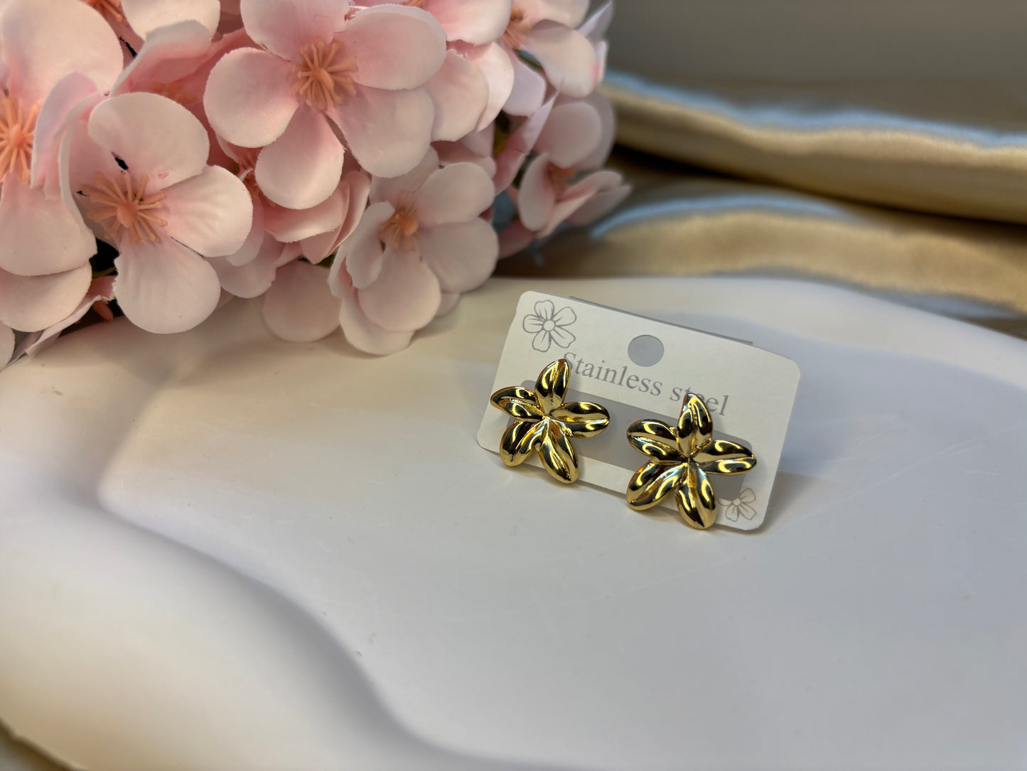 Ailaura Golden Bloom Stud Earrings