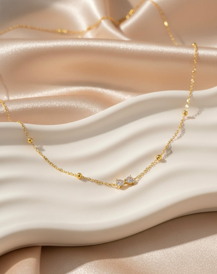 Ailaura Twin Spark Bow Necklace