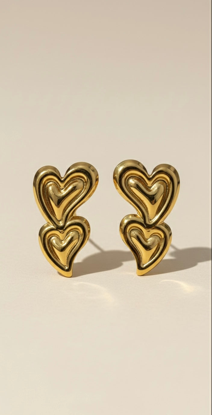 Ailaura Layered Heart Earrings