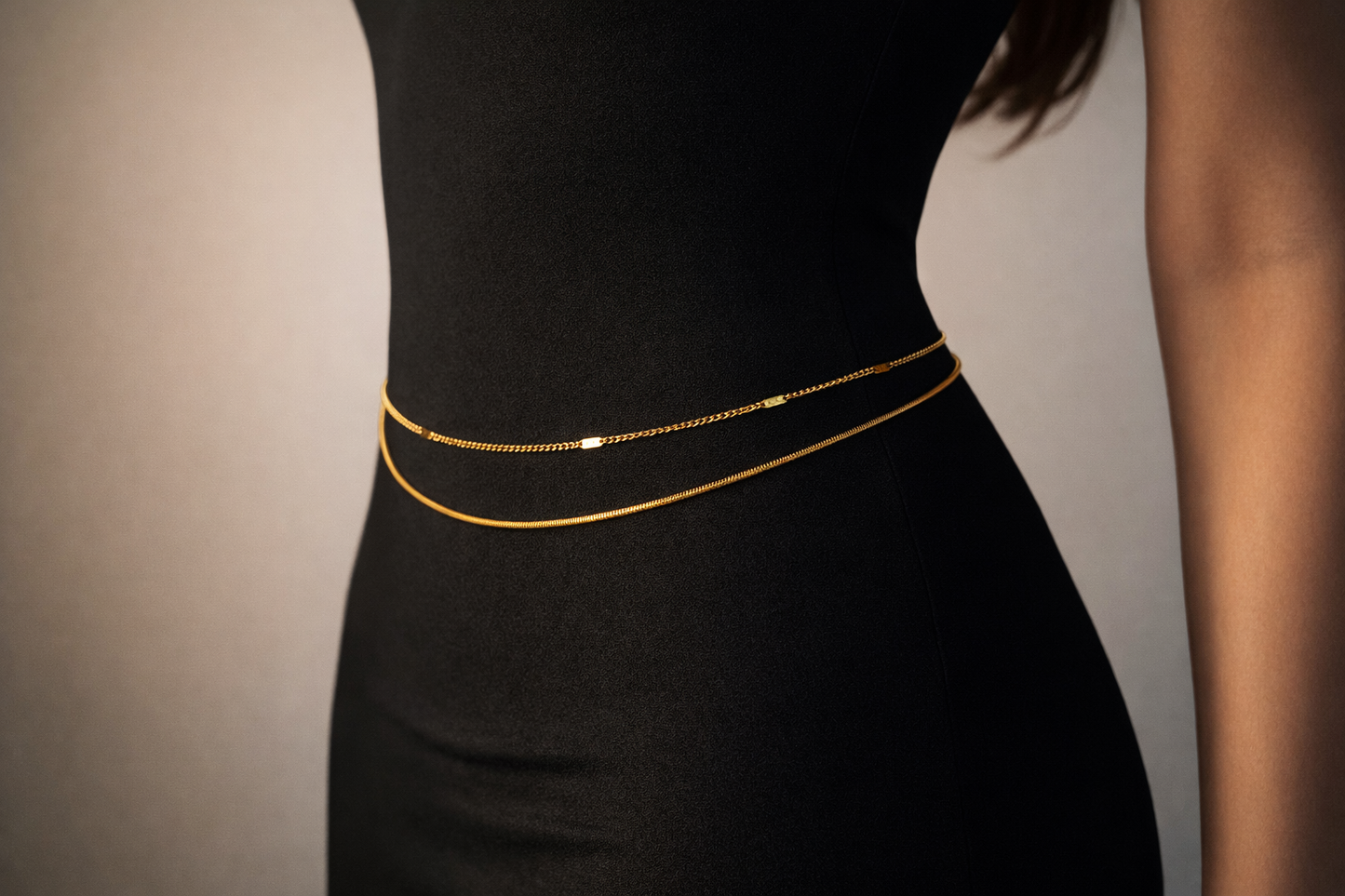 Ailaura Adjustable Double-Layer Gold Waist Chain