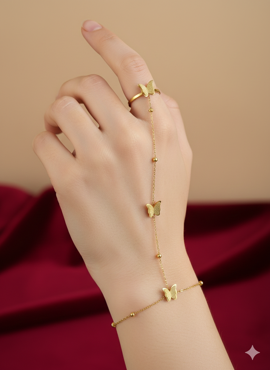 AIlaura Butterfly Charm Mehandi Hand Chain