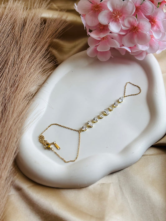 AIlaura Crystal Line Mehandi Hand Chain