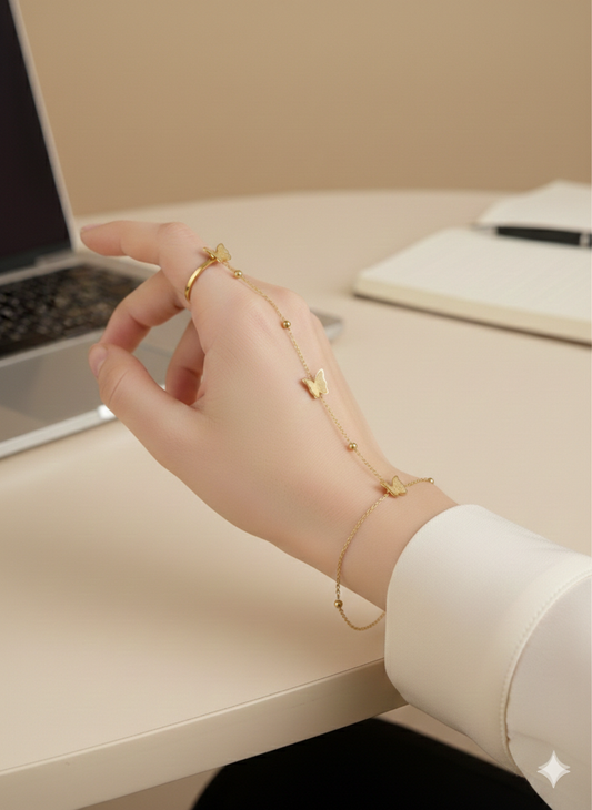 AIlaura Butterfly Charm Mehandi Hand Chain