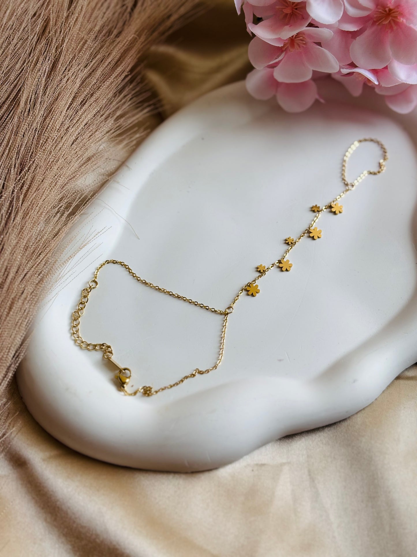 AIlaura Floral Charm Mehandi Hand Chain