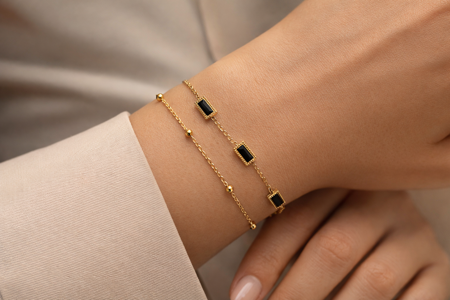 Ailaura Noir black Duo Bracelet