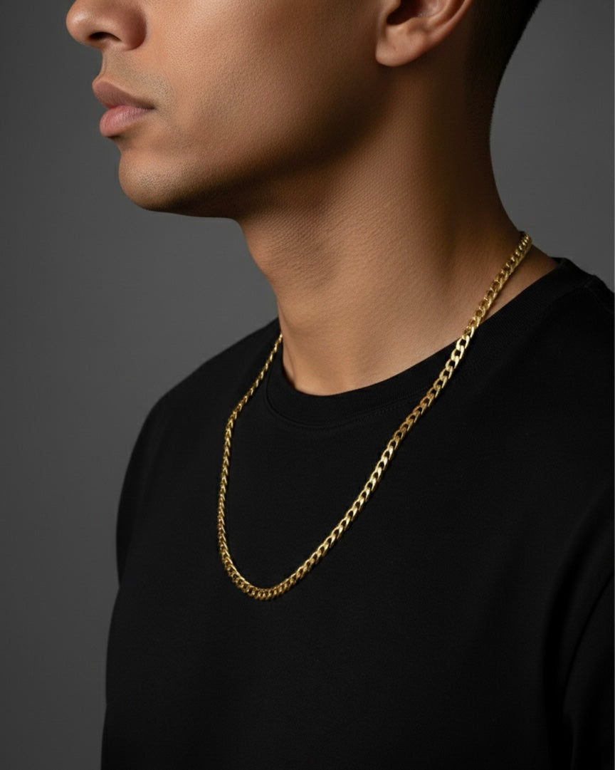 Ailaura Men’s gold curb chain