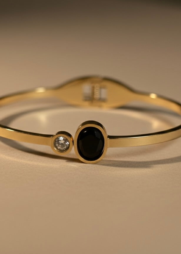 Ailaura Noir Halo Bangle - Adjustable