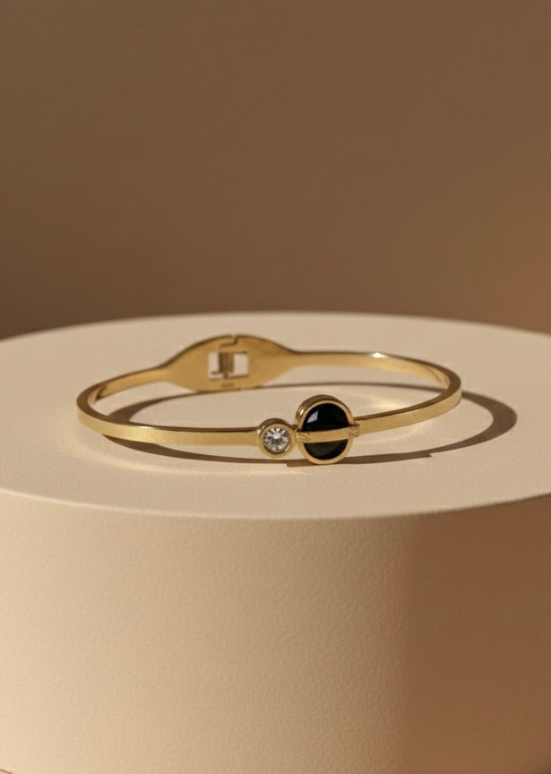 Ailaura Noir Halo Bangle - Adjustable