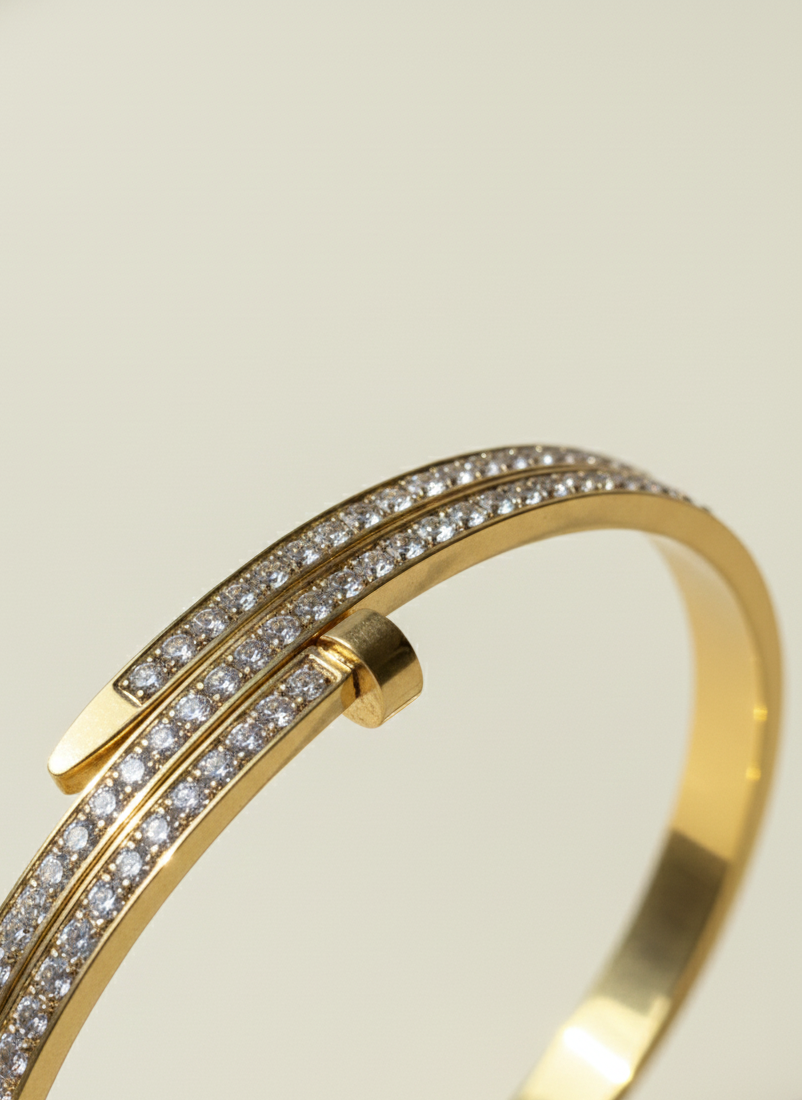 Ailaura Crystal Triple Layer Nail Bracelet