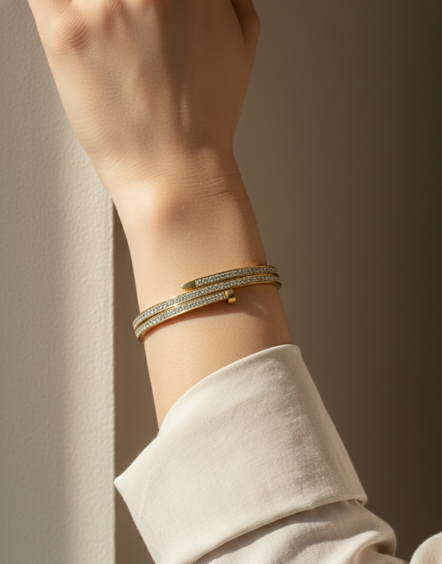 Ailaura Crystal Triple Layer Nail Bracelet