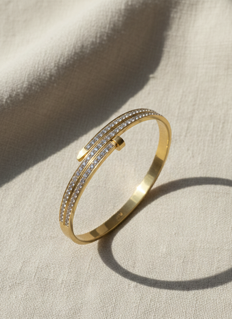 Ailaura Crystal Triple Layer Nail Bracelet