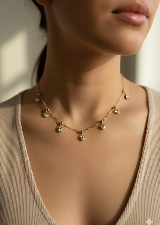Ailaura Celeste heart Drop Necklace