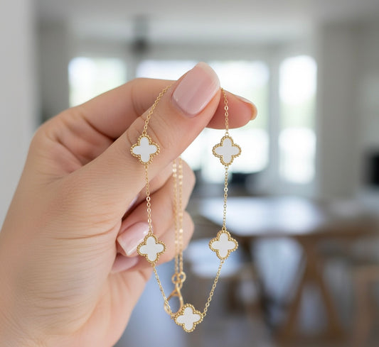 Ailaura Clover Station Necklace