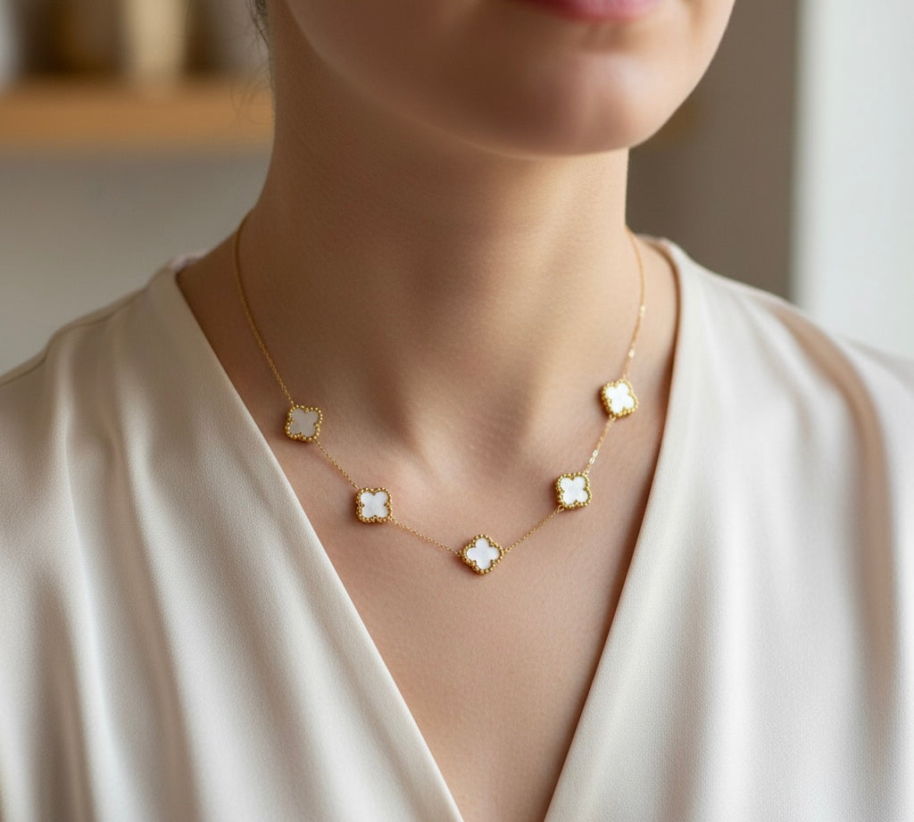 Ailaura Clover Station Necklace