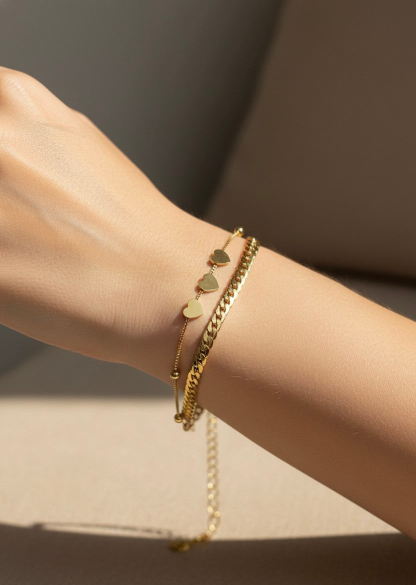 Ailaura Amour heart Layered Bracelet