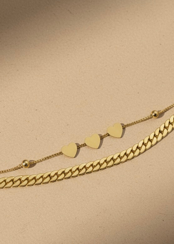 Ailaura Amour heart Layered Bracelet