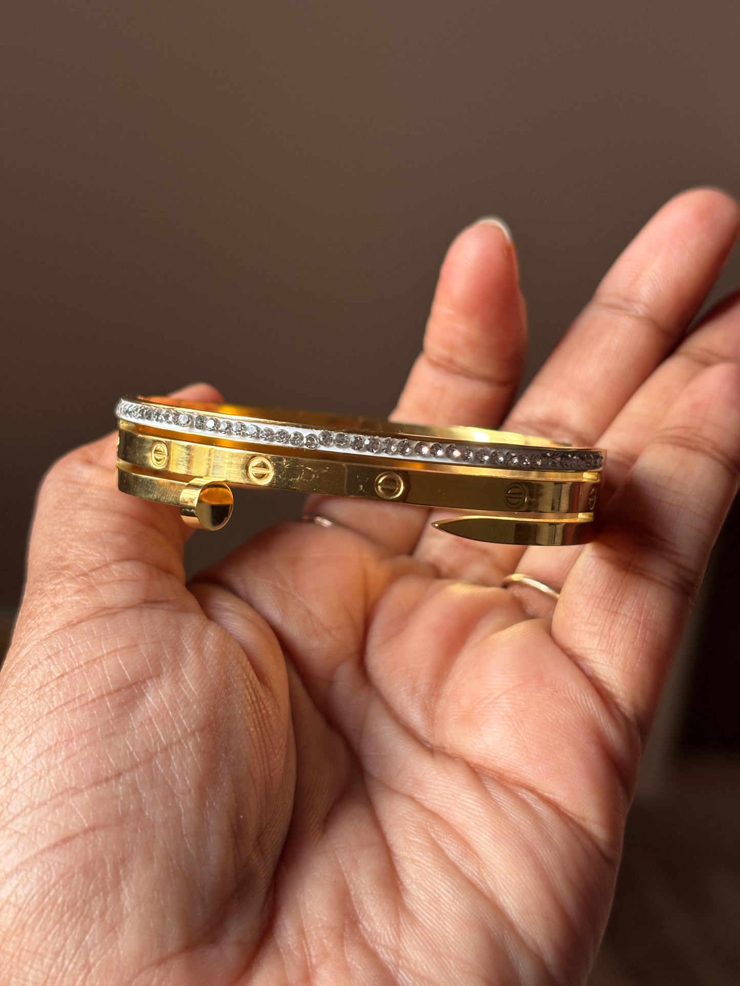 Ailaura Rivet Luxe Bangle Adjustable