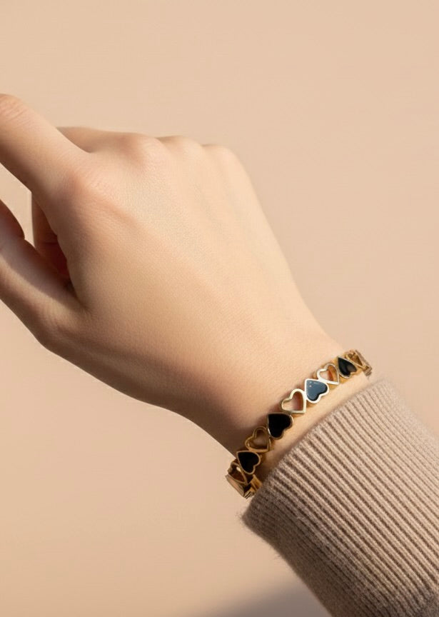 Ailaura Amora Heart Bangle - Adjustable