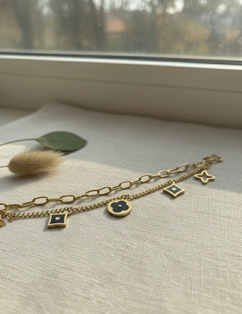 Ailaura Etoile Charm Layered  Bracelet