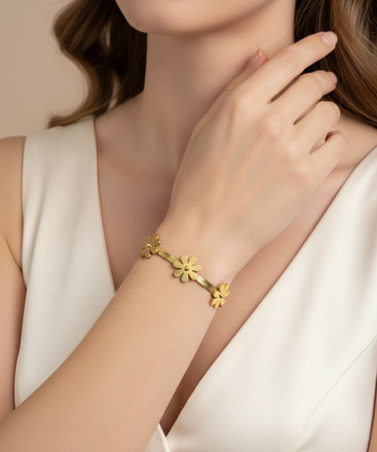 AIlaura Golden Daisy Bracelet