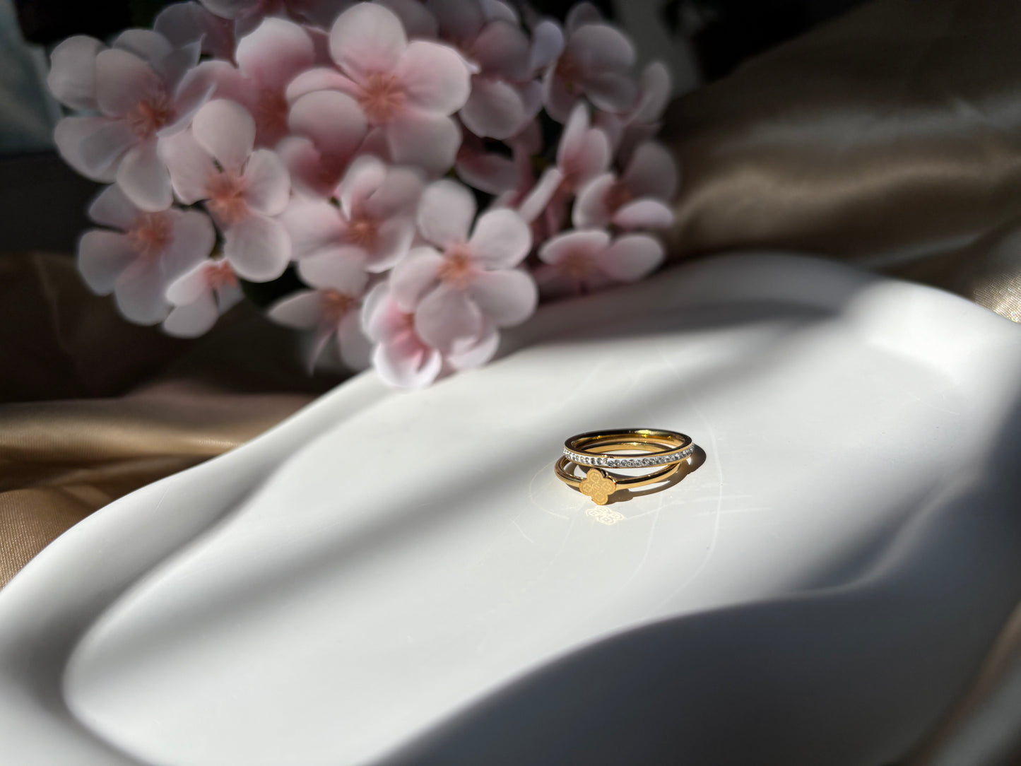 Ailaura Double Bloom Ring (Set of 2)