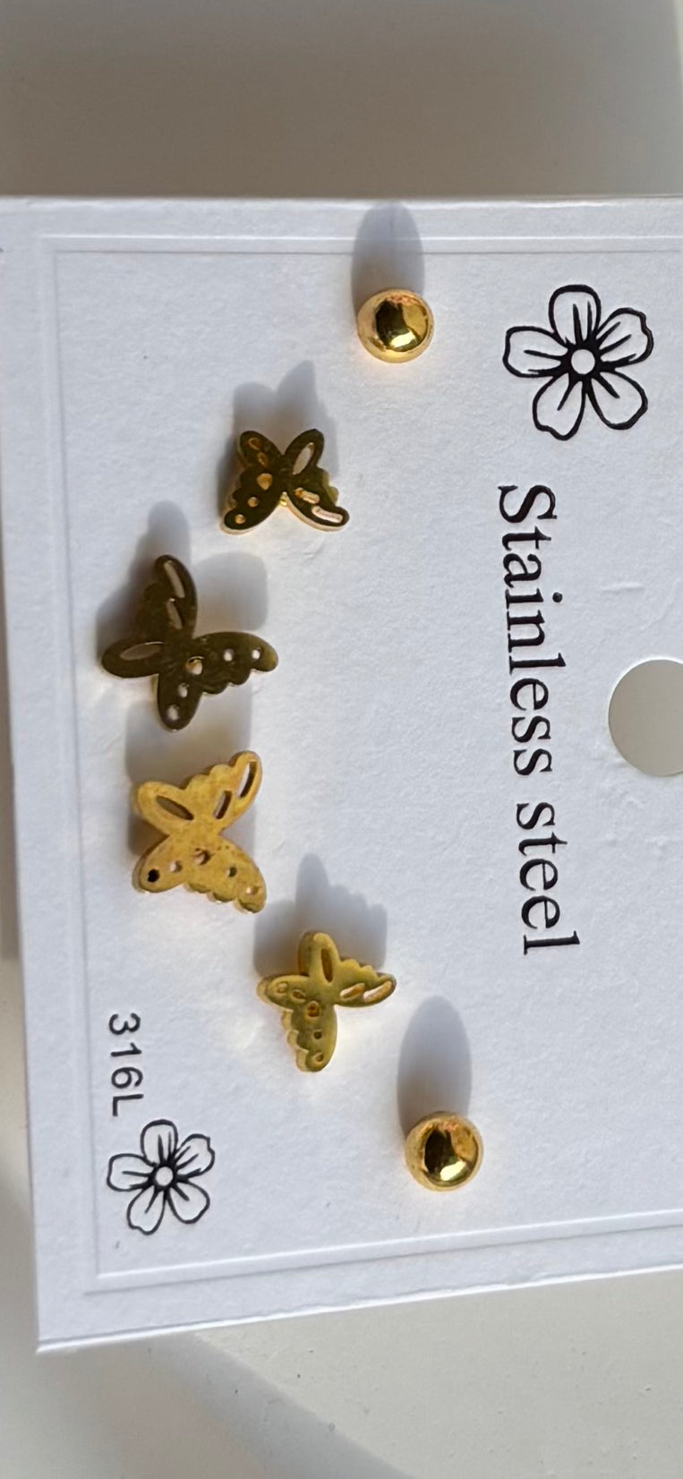 Ailaura Butterfly Stud Set (Set of 3 Pairs)