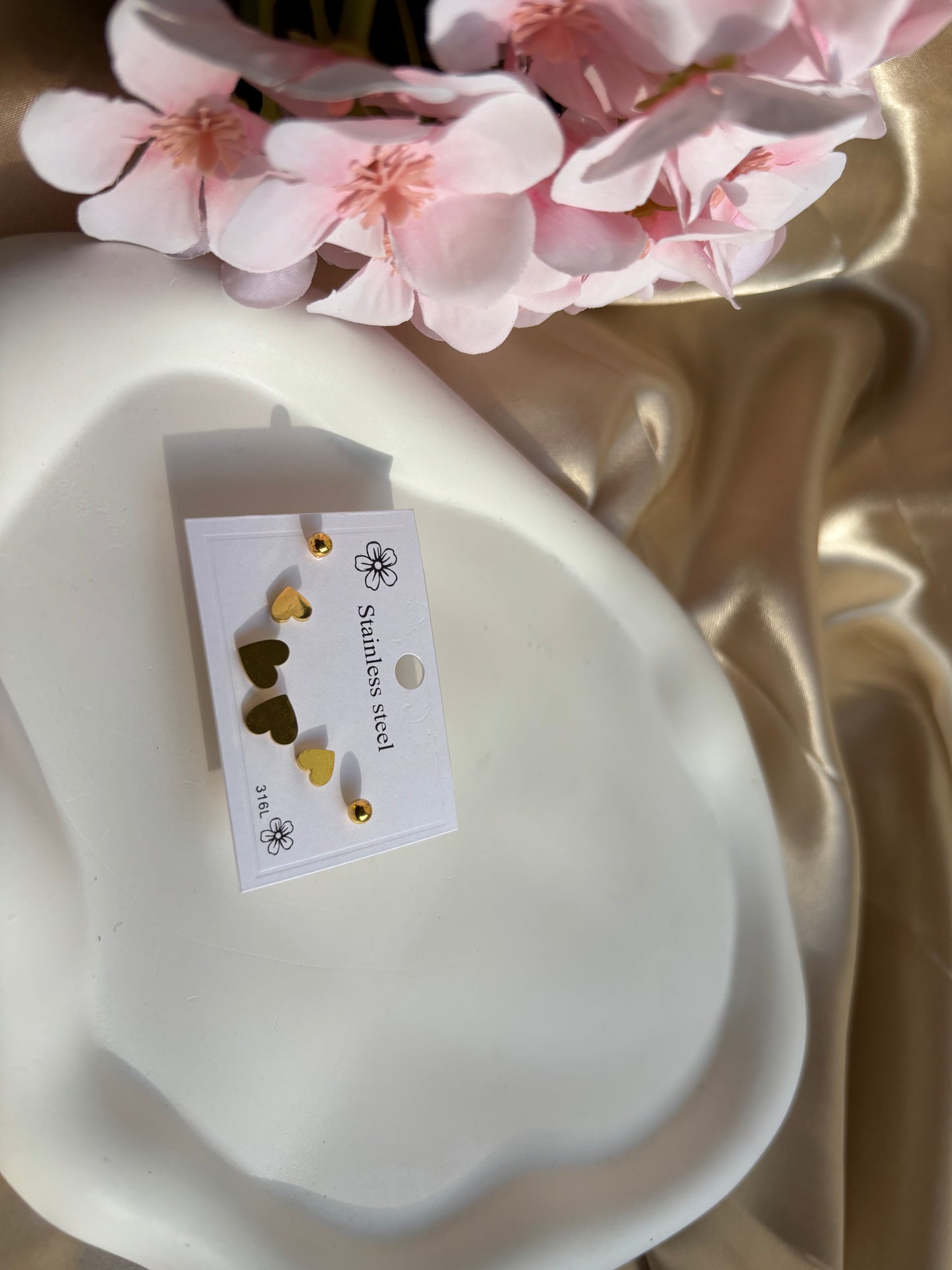 Ailaura Heart Stud Set (Set of 3 Pairs)