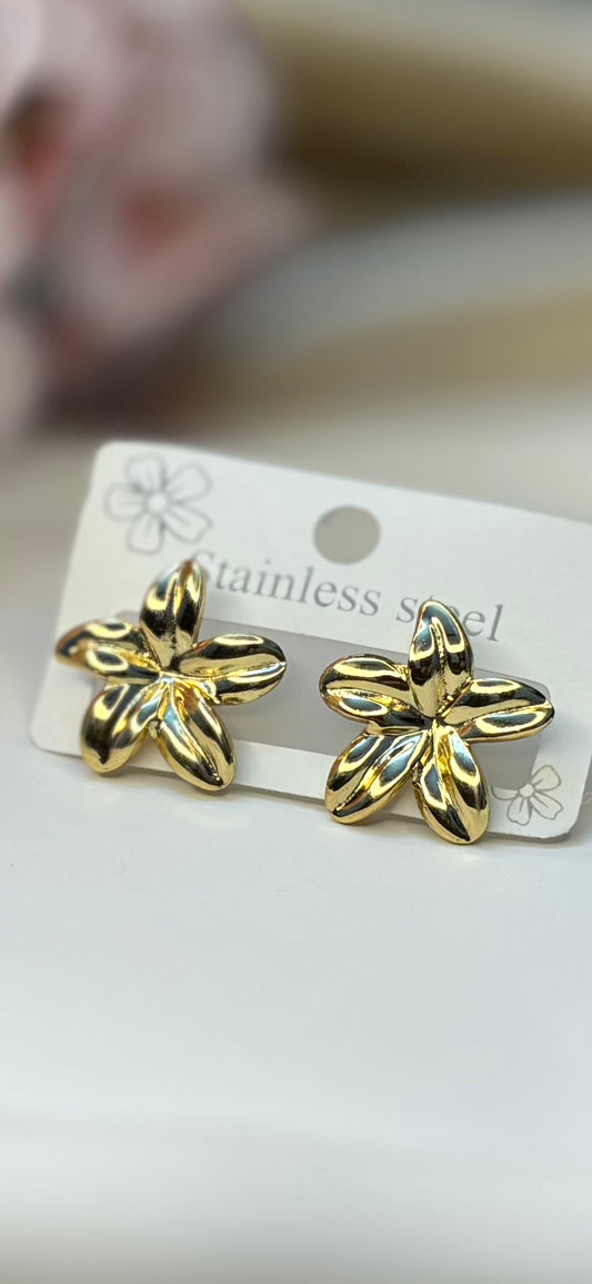 Ailaura Golden Bloom Stud Earrings