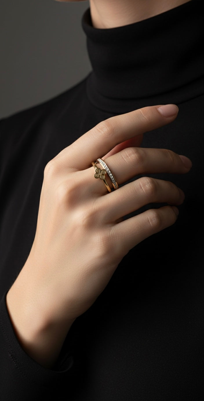 Ailaura Double Bloom Ring (Set of 2)