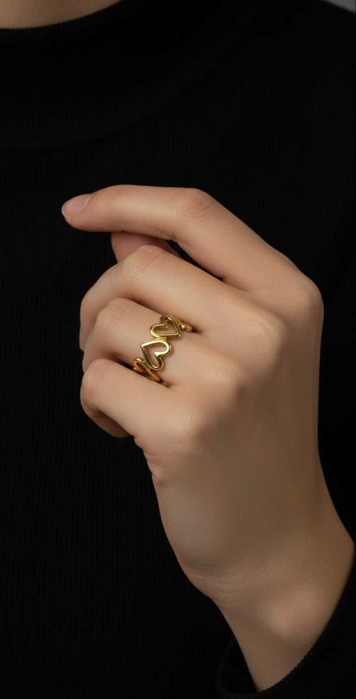 Ailaura Heartline Adjustable Ring