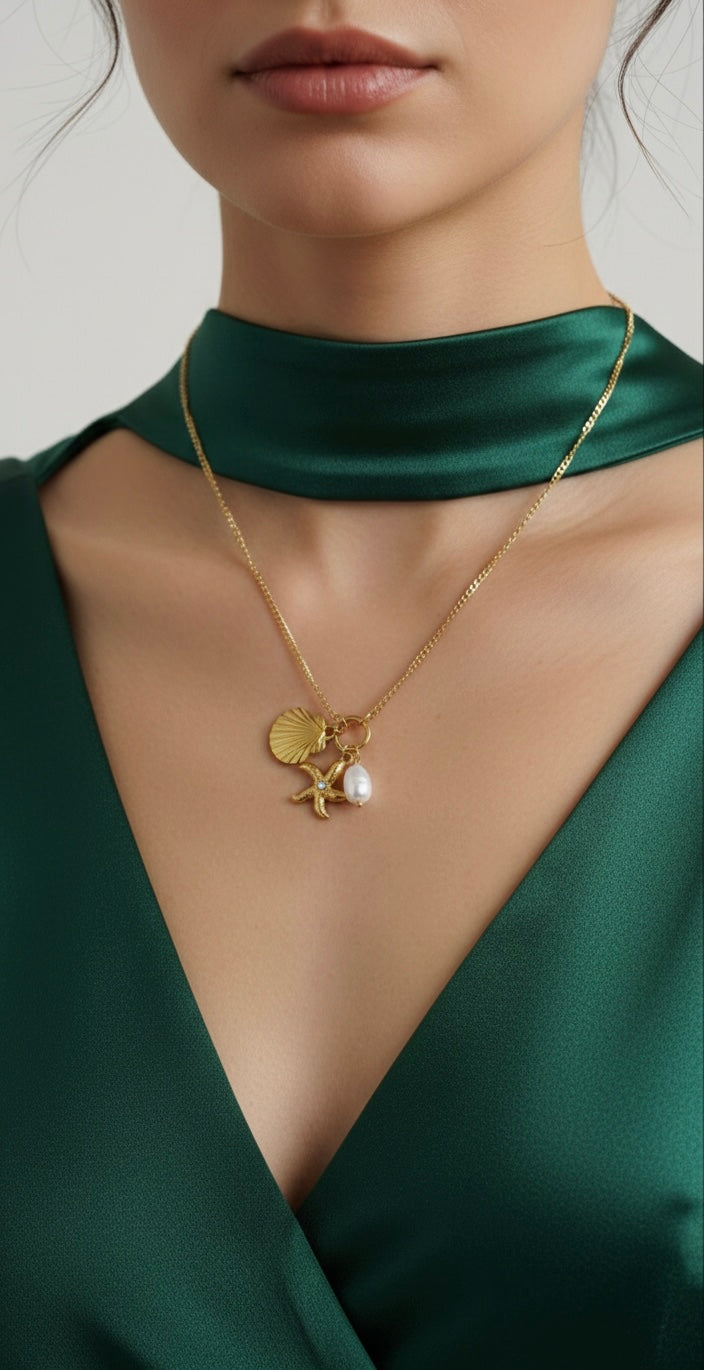 AIlaura Ocean Charm Necklace