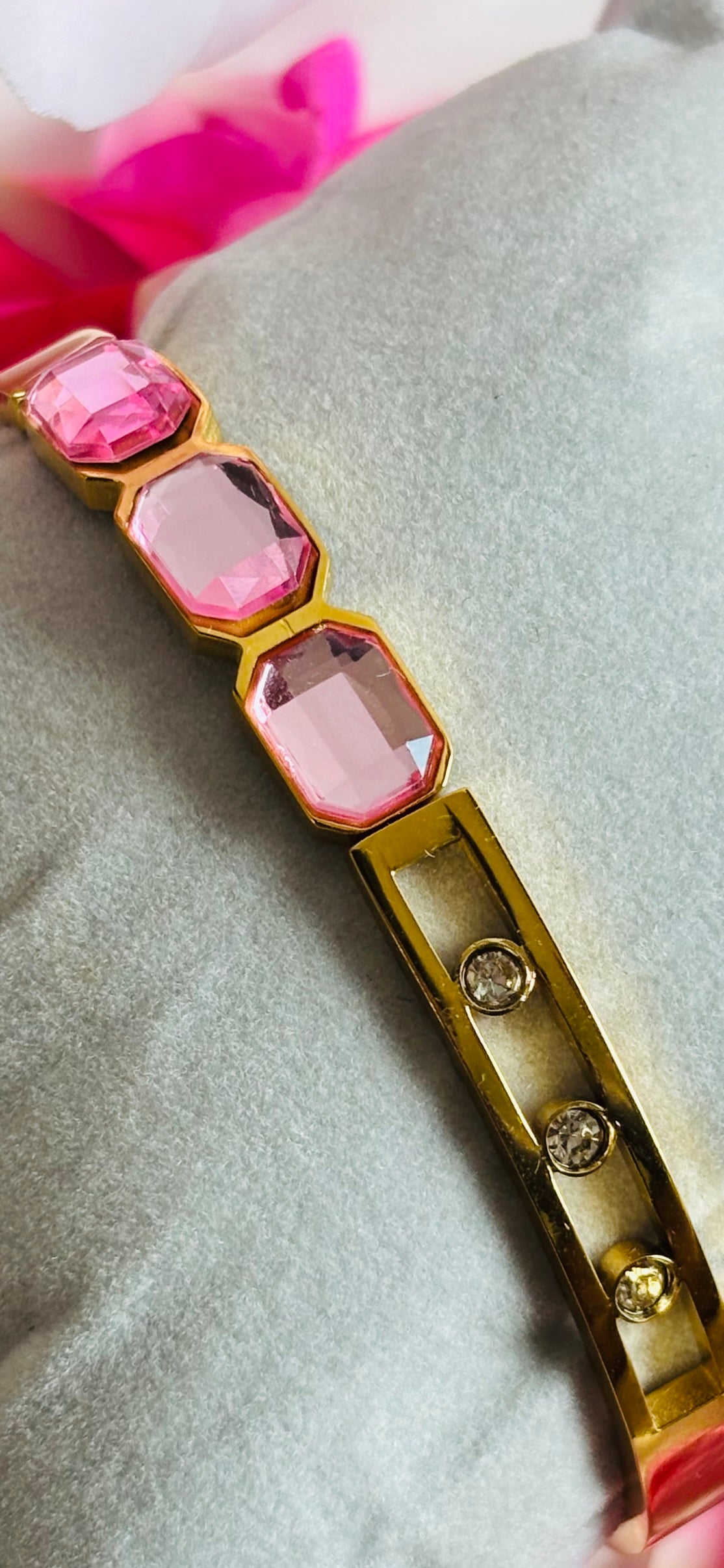 AIlaura Pink Crystal Open Kada