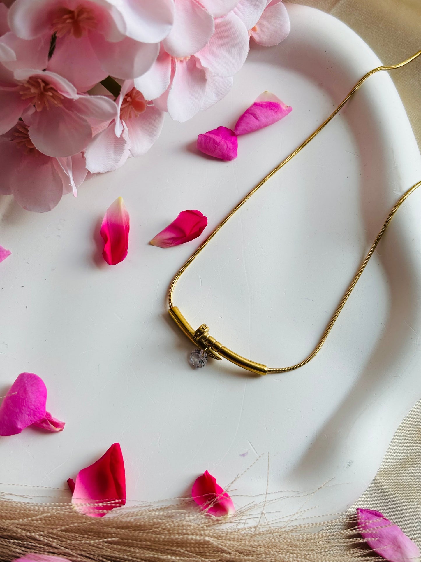AIlaura Minimal Bar Drop Necklace