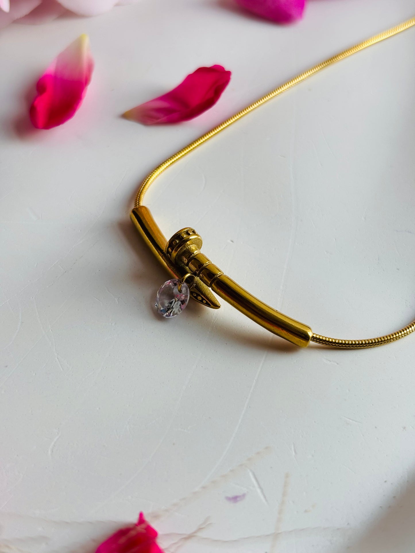 AIlaura Minimal Bar Drop Necklace