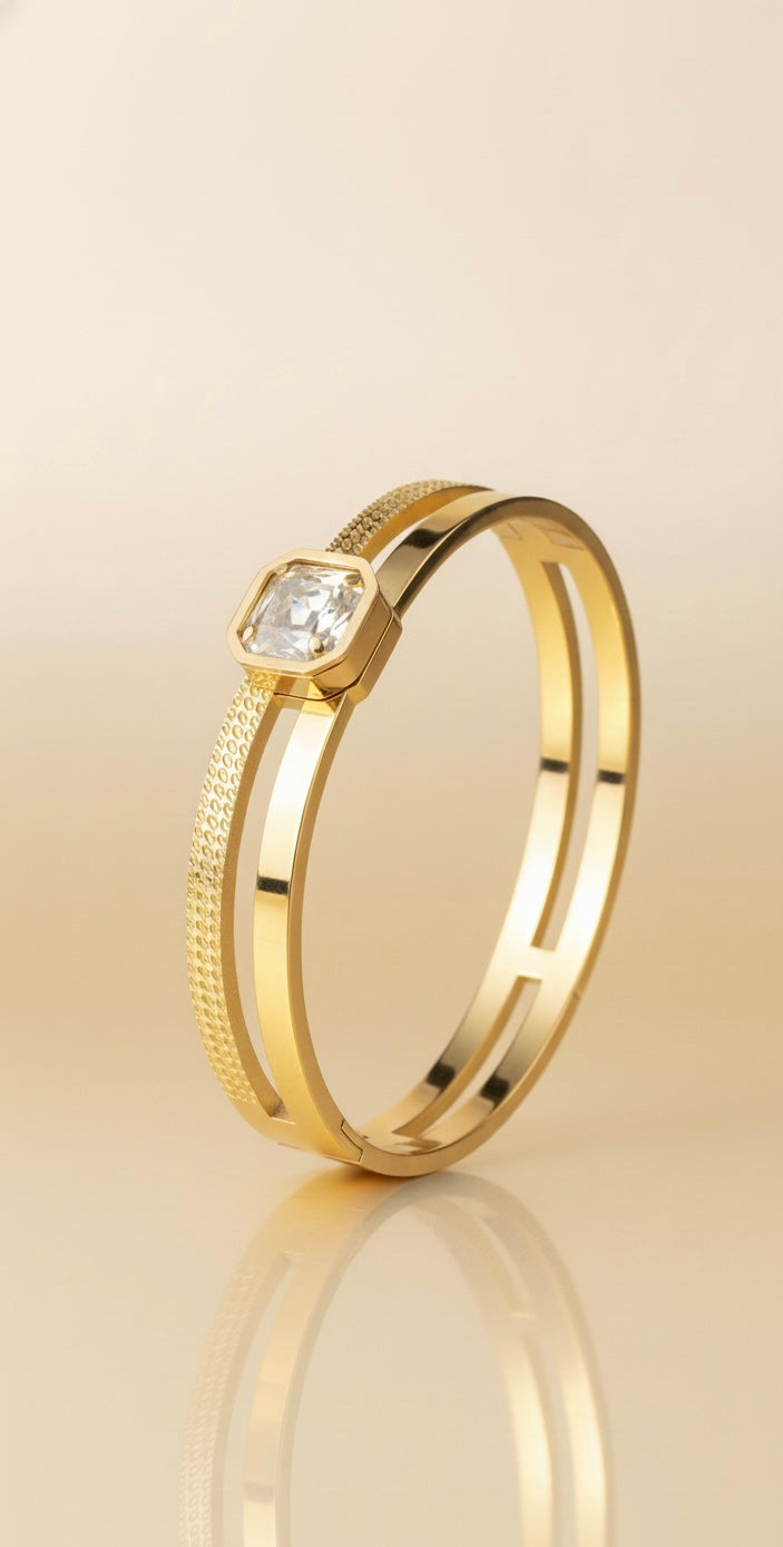 Ailaura Lumina Crystal Bangle-Adjustable