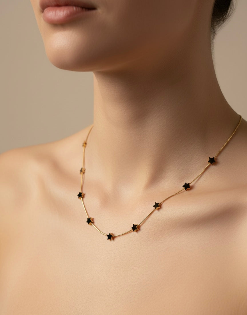 Ailaura Noire Starfall Necklace