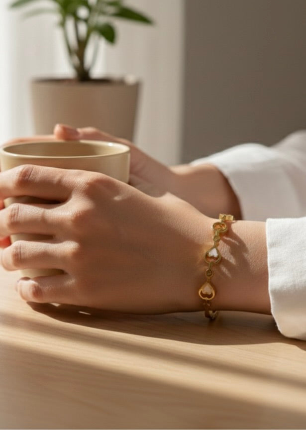 Ailaura Amour Heart Bangle - Adjustable