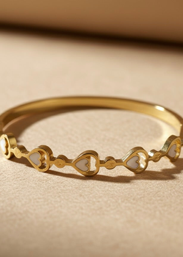 Ailaura Amour Heart Bangle - Adjustable