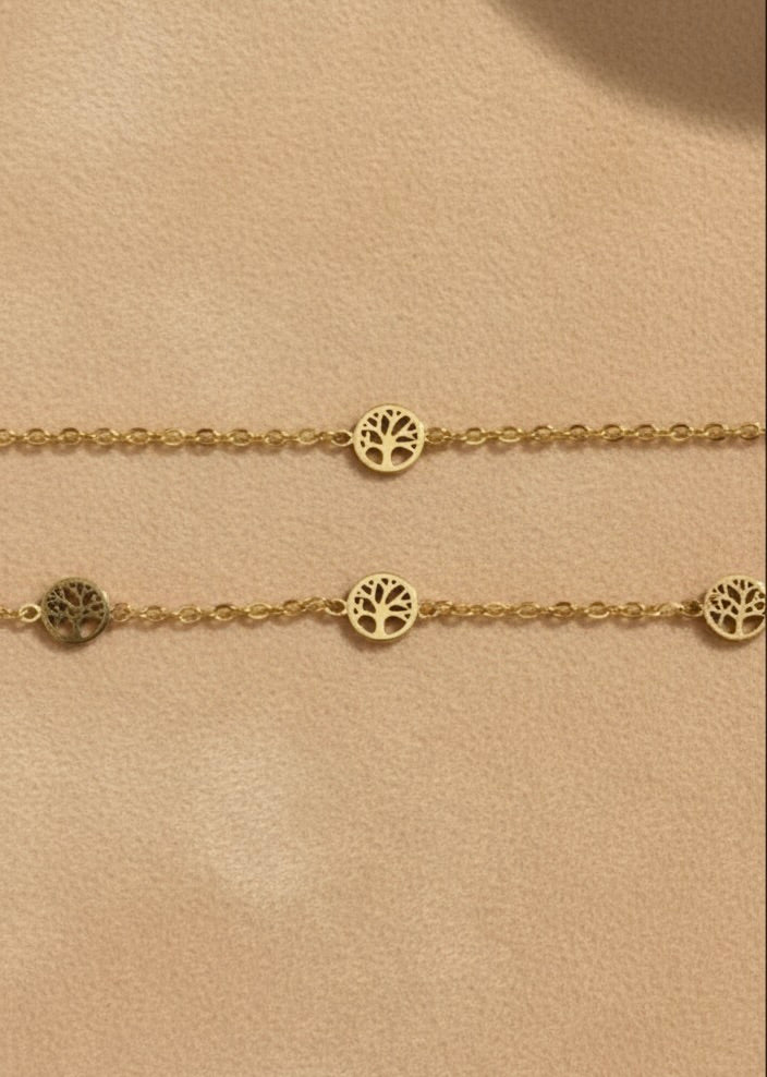 Ailaura Elan Layered Anklet-(PAIR)