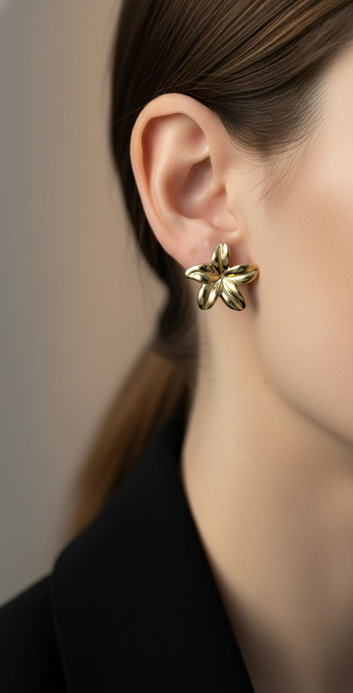Ailaura Golden Bloom Stud Earrings