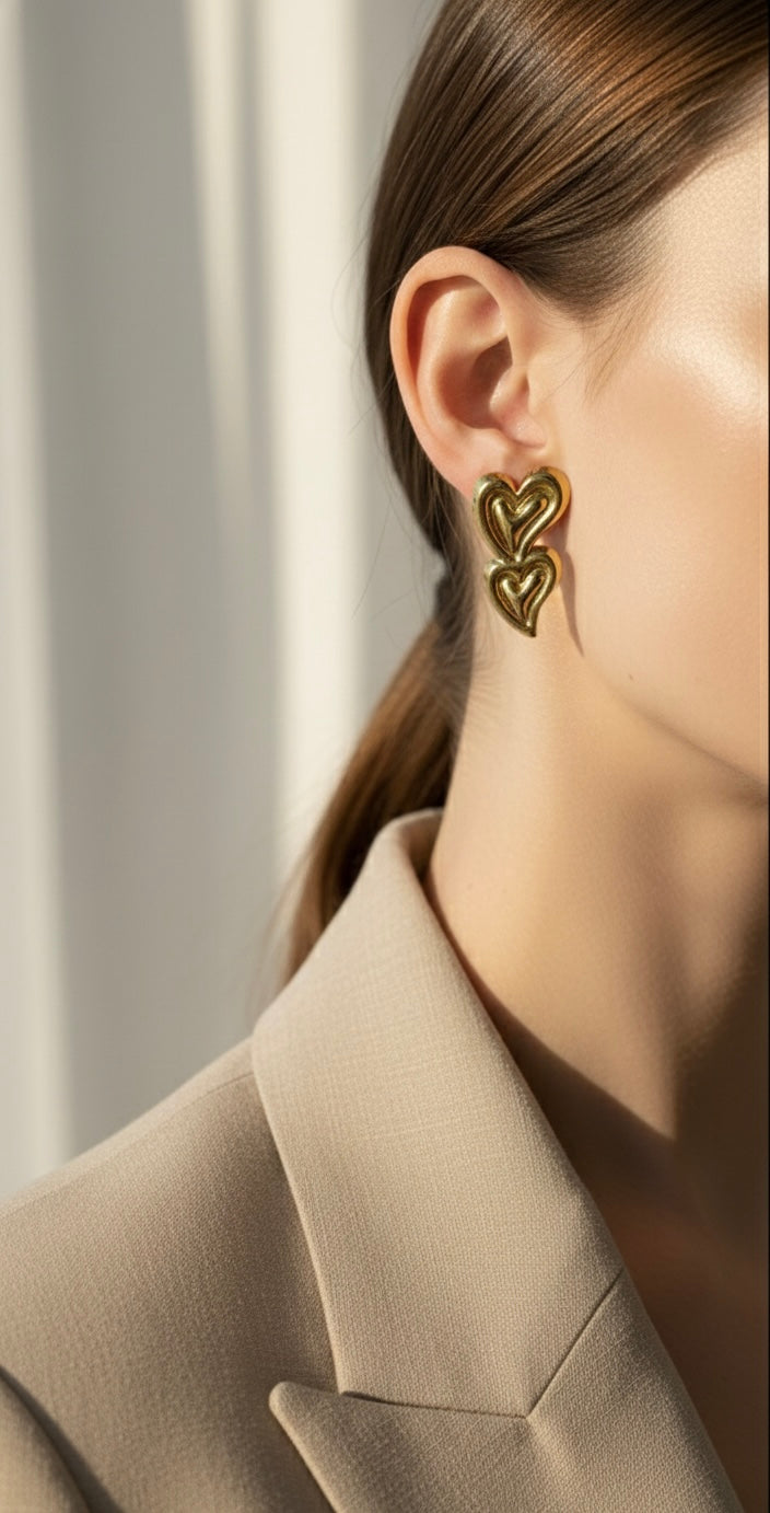 Ailaura Layered Heart Earrings