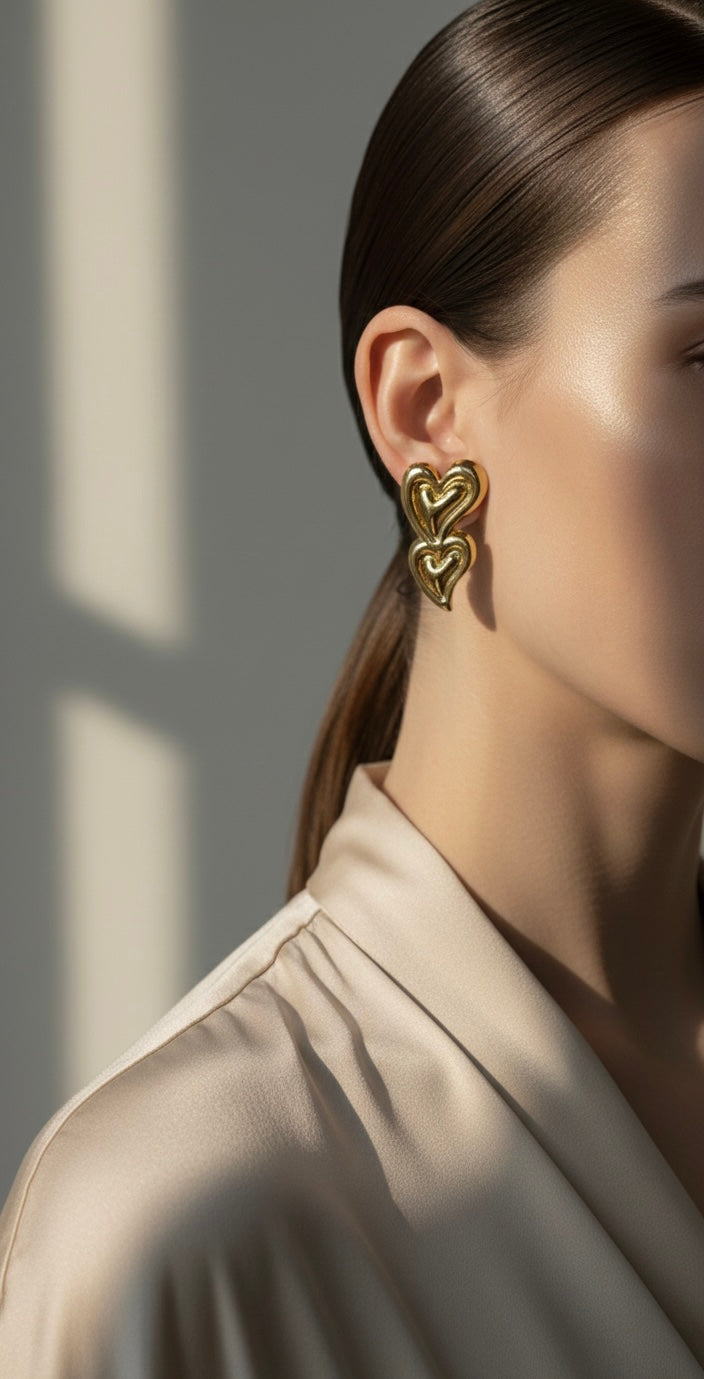 Ailaura Layered Heart Earrings