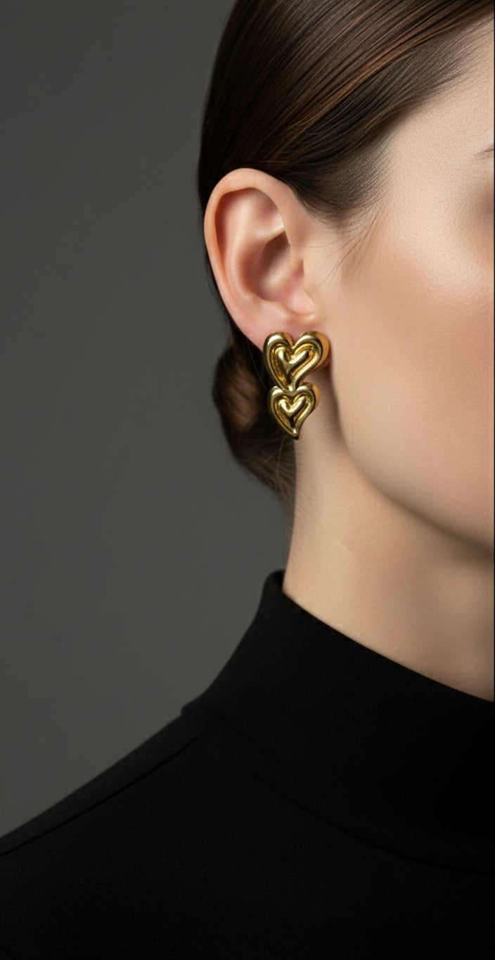 Ailaura Layered Heart Earrings