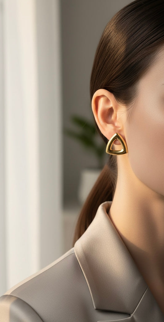 Ailaura Geo Triangle Stud Earrings