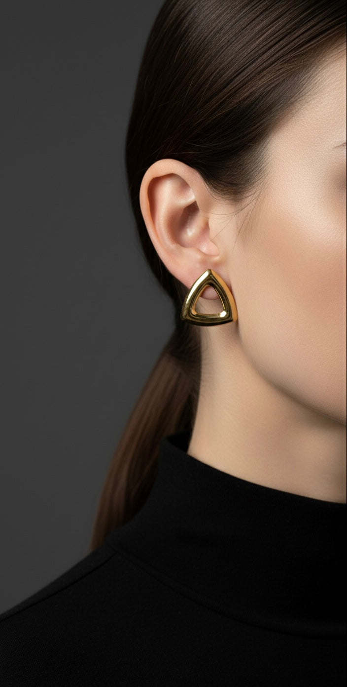 Ailaura Geo Triangle Stud Earrings