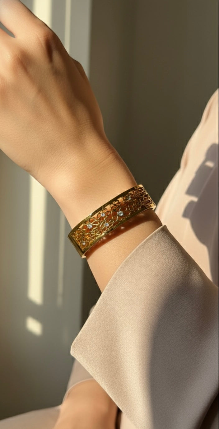 Ailaura Floral Luxe Cuff Bracelet