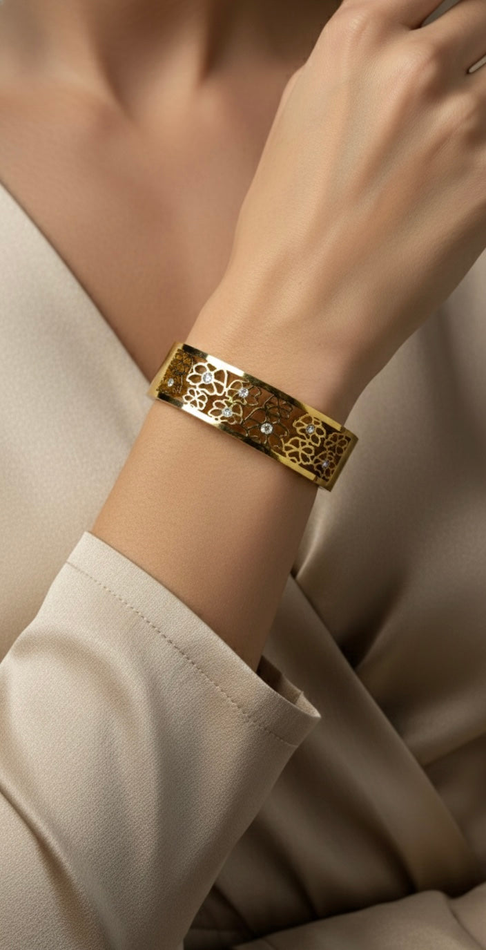 Ailaura Floral Luxe Cuff Bracelet
