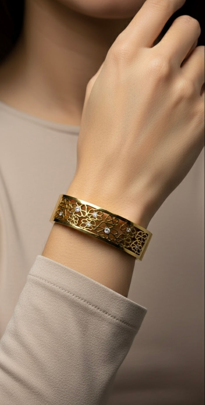 Ailaura Floral Luxe Cuff Bracelet