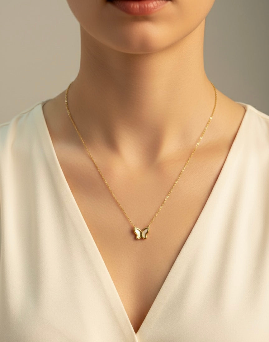 Ailaura Butterfly Charm Necklace